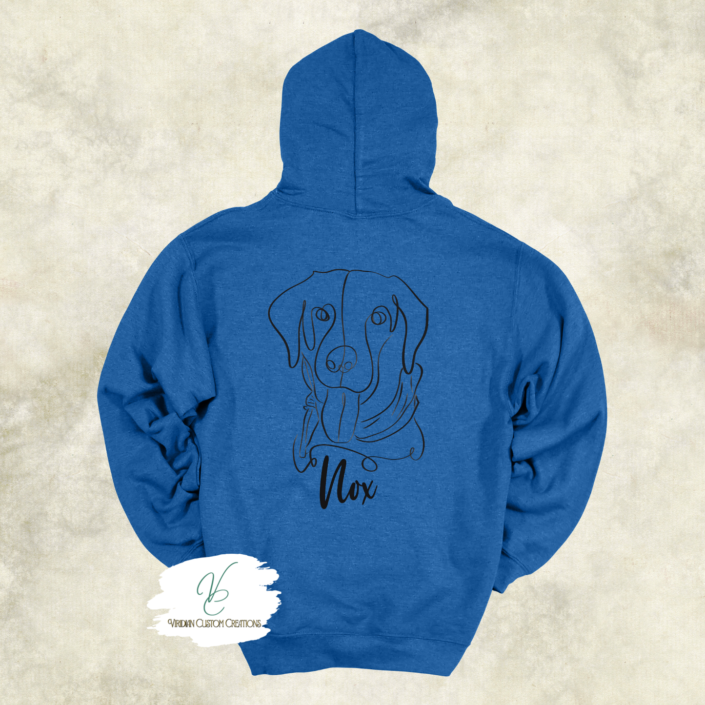 Custom Line Drawing Pet Portrait Hoodie