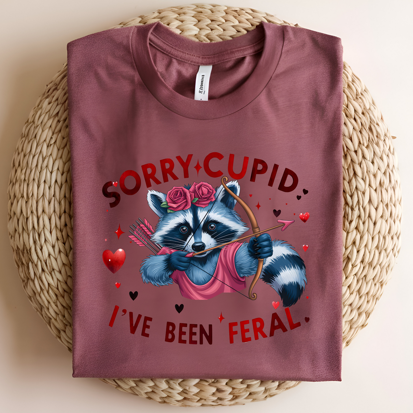 Sorry Cupid, I've Been Feral Shirt – Funny Valentine's Day Raccoon Tee
