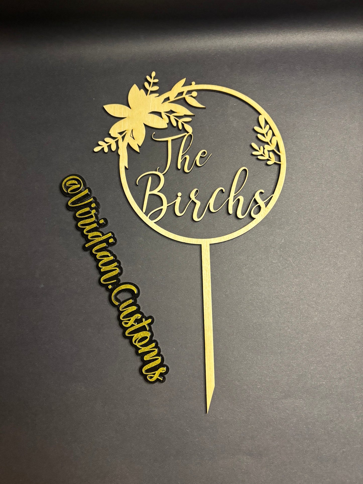 Custom Laser Cut Wooden Wedding Cake Topper – Personalized Last Name Cake Decor – Rustic Bridal Shower or Reception Decoration