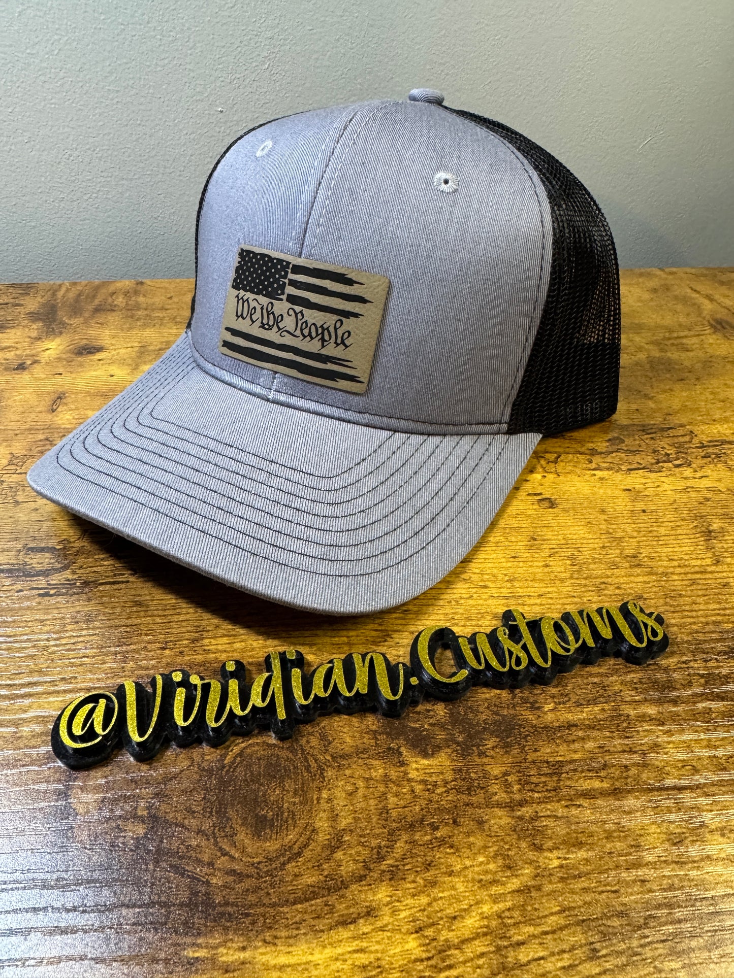 Custom Patriotic American Flag Trucker Hat - "We the People" Edition