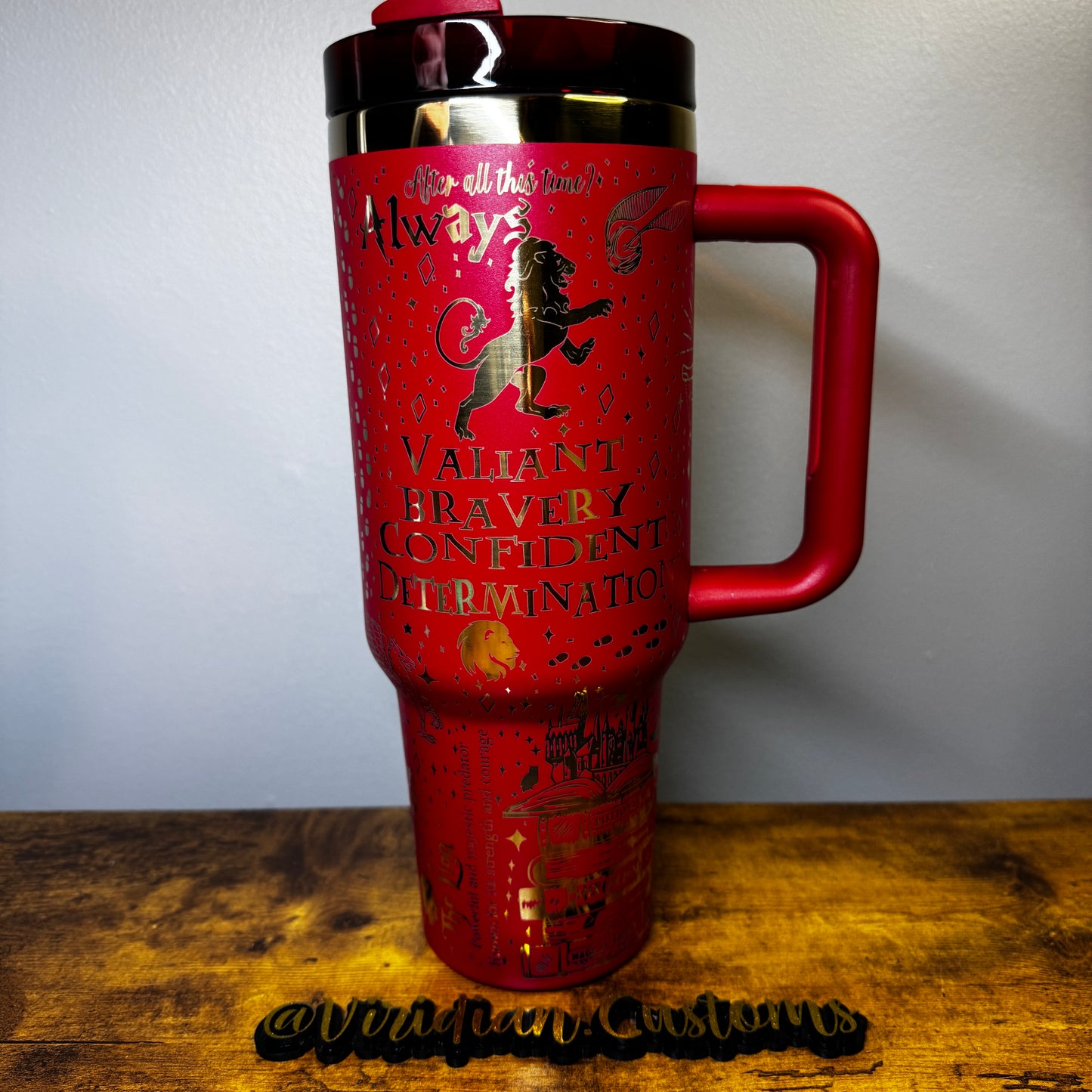 The Brave & Bold Wizarding School Tumbler - Scarlet and Gold 40oz Wrap