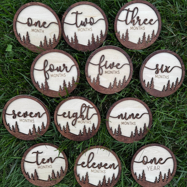 First Year Milestone Tiles - Outdoor Theme
