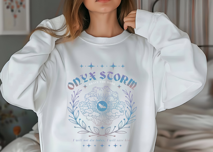 Onyx Storm Crewneck Sweatshirt or T-Shirt – Fourth Wing Book Series Inspired Apparel