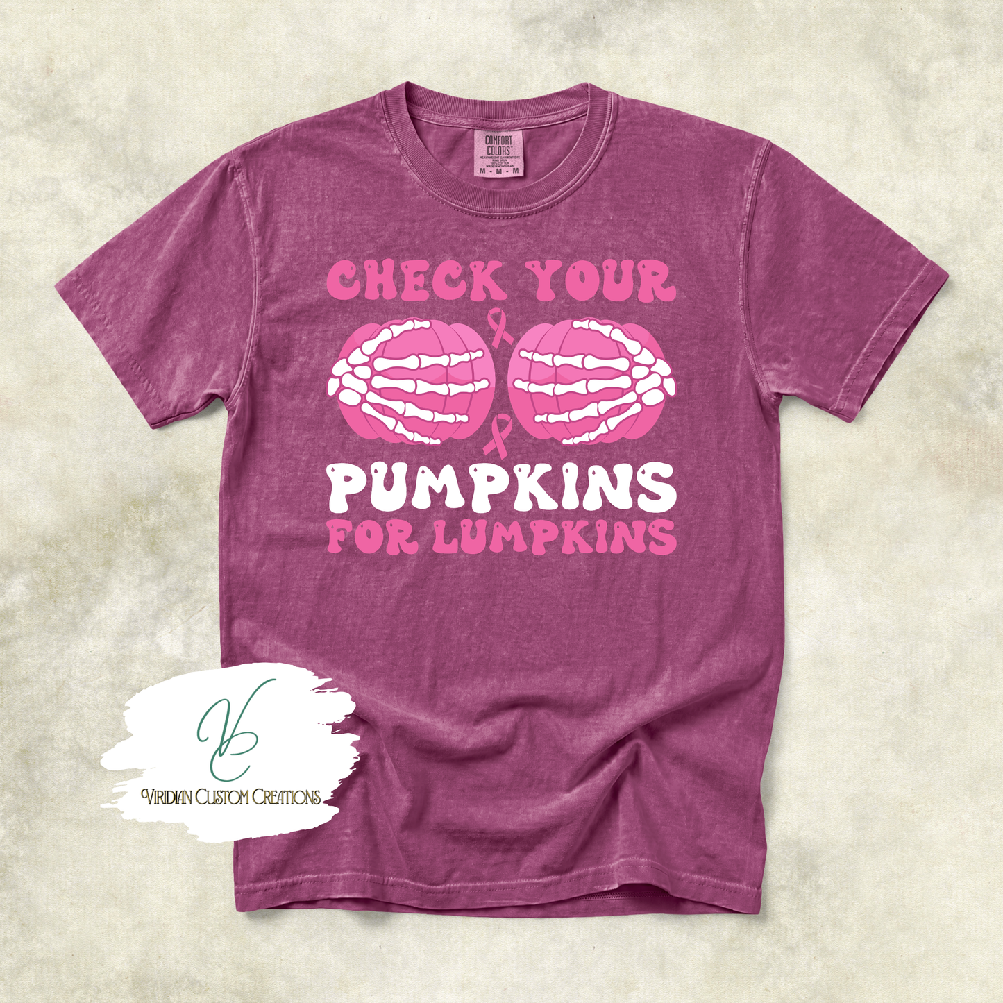 Check your Lumpkins - Breast Cancer Awareness - Comfort Colors Unisex Tee