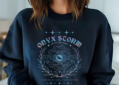 Onyx Storm Crewneck Sweatshirt or T-Shirt – Fourth Wing Book Series Inspired Apparel