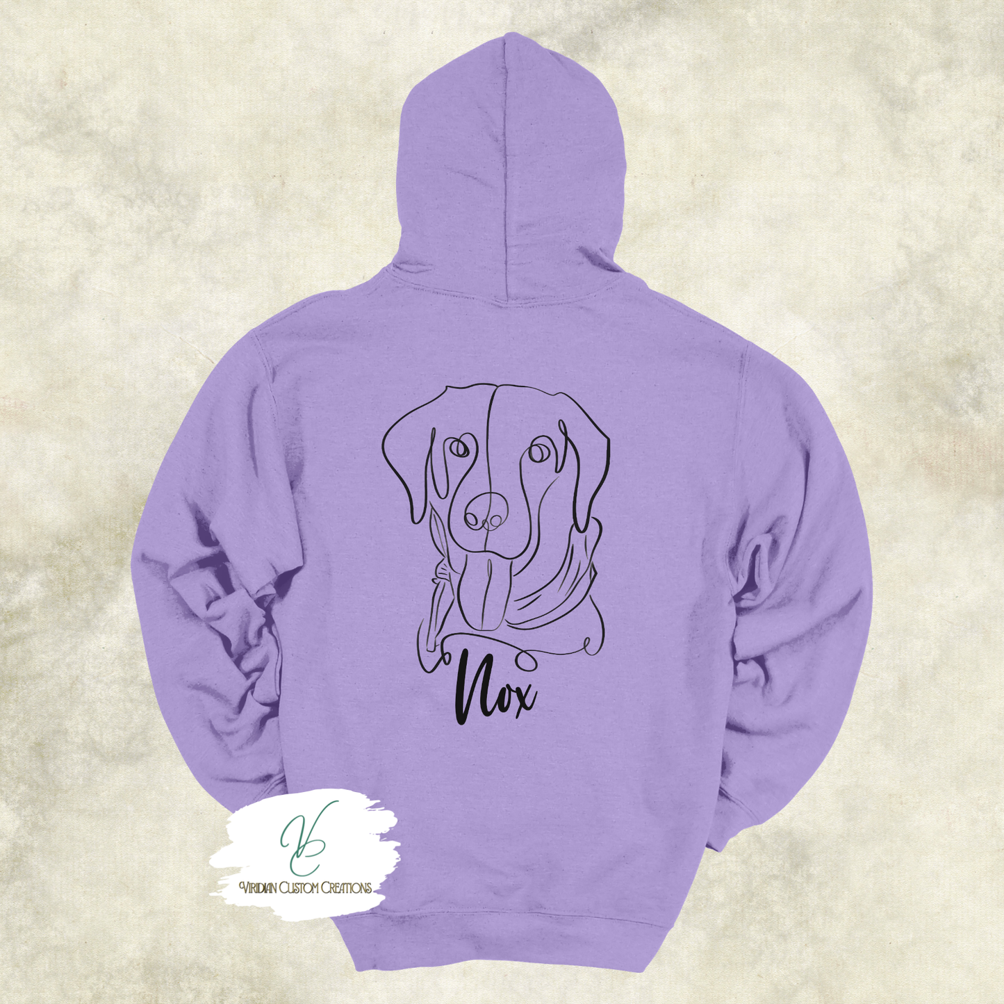 Custom Line Drawing Pet Portrait Hoodie