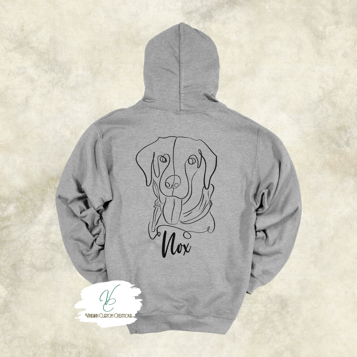Custom Line Drawing Pet Portrait Hoodie