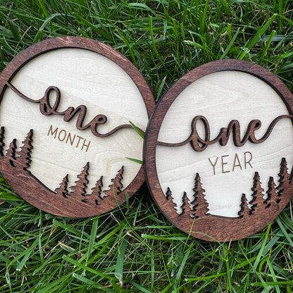 First Year Milestone Tiles - Outdoor Theme
