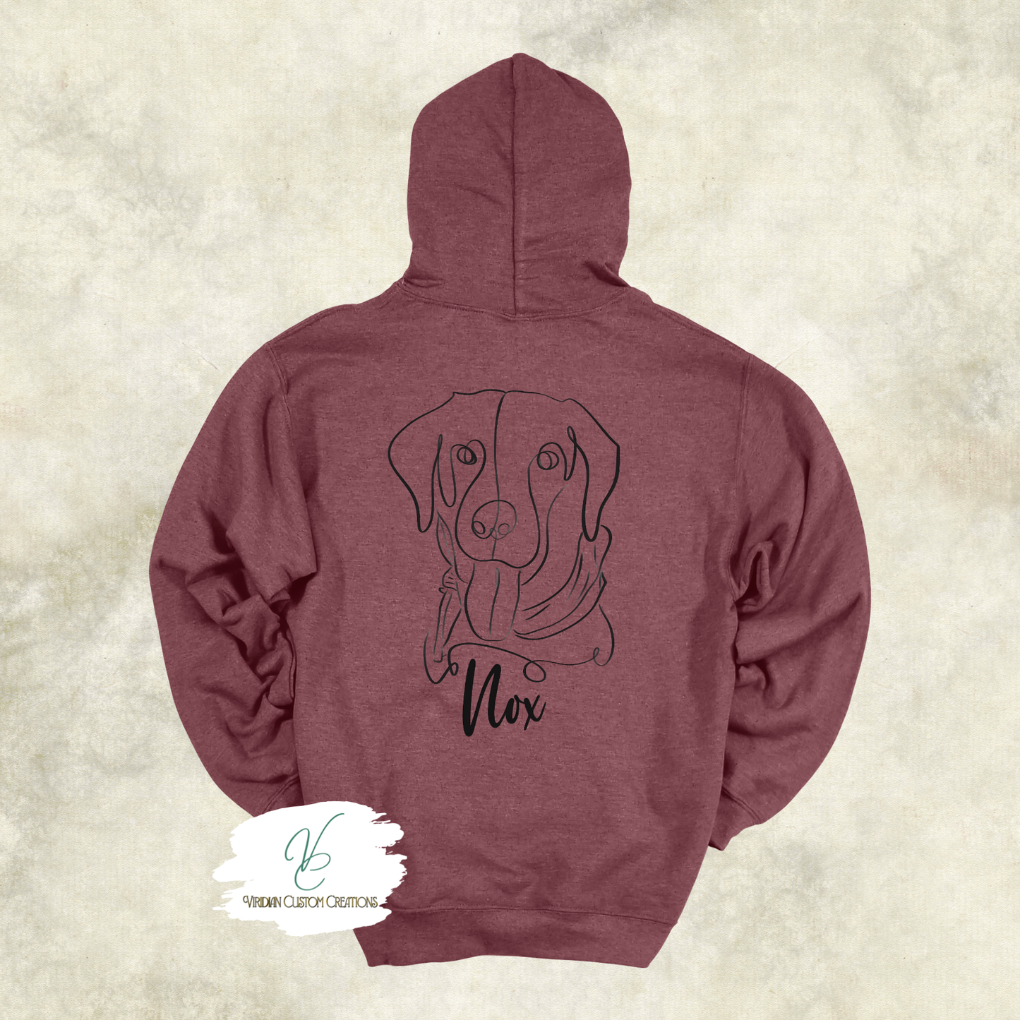Custom Line Drawing Pet Portrait Hoodie