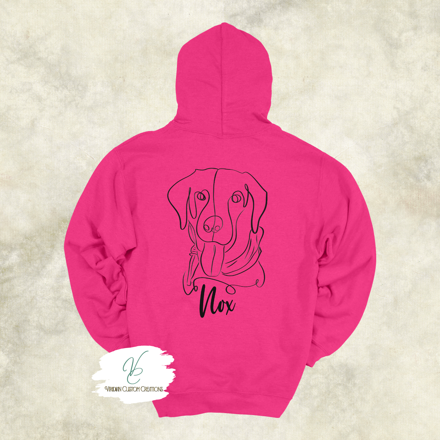 Custom Line Drawing Pet Portrait Hoodie
