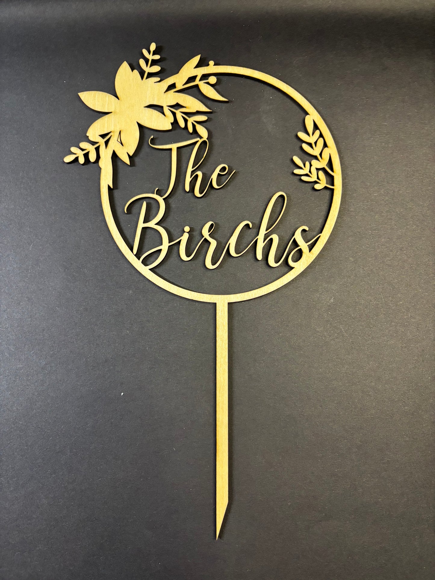 Custom Laser Cut Wooden Wedding Cake Topper – Personalized Last Name Cake Decor – Rustic Bridal Shower or Reception Decoration