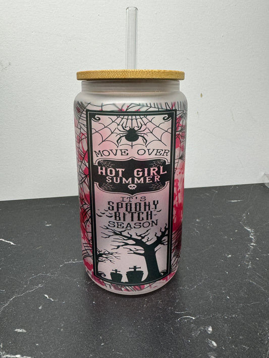 Spooky Bitch Season 15oz Glass Can