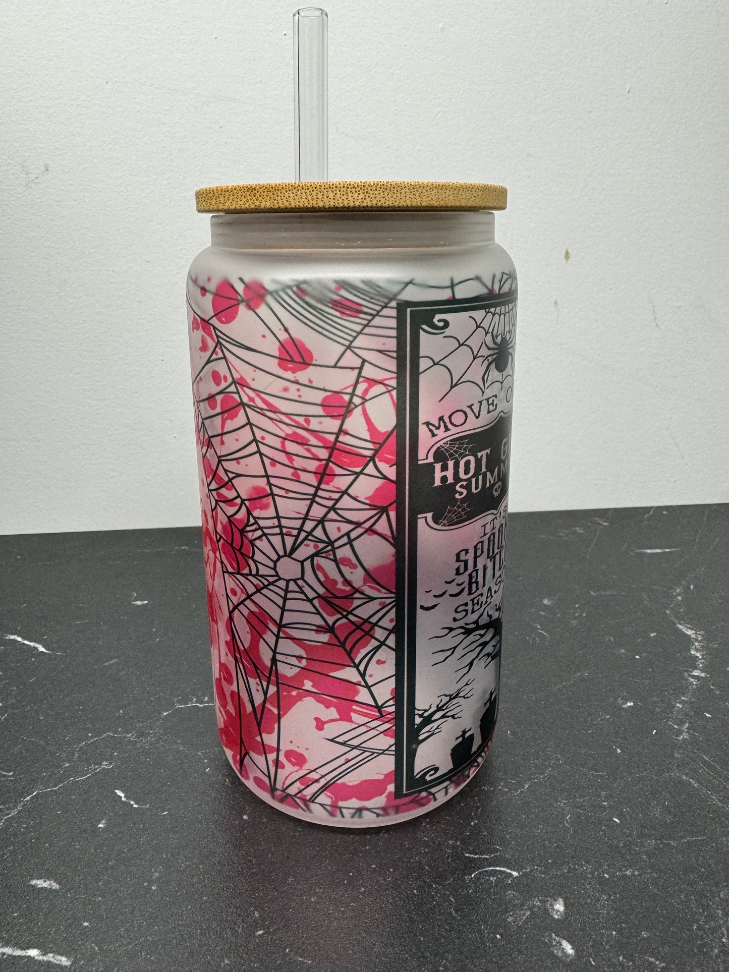 Spooky Bitch Season 15oz Glass Can