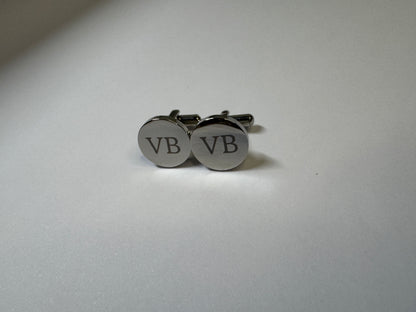 Personalized Laser Etched Metal Cuff Links – Custom Initials, Date, or Logo – Groomsmen, Groom, Father of the Bride Gift