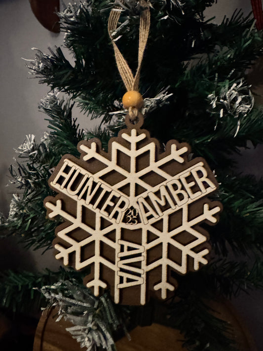 Personalized Family Snowflake Ornament – Custom Name Christmas Ornament 2025