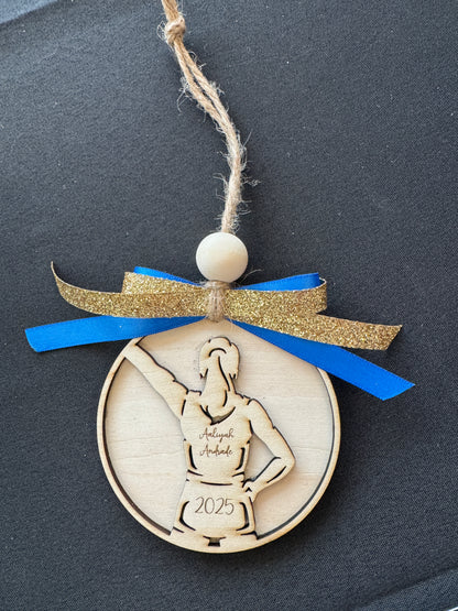 Custom Cheer Ornament – Personalized Athlete or Coach Name & Year