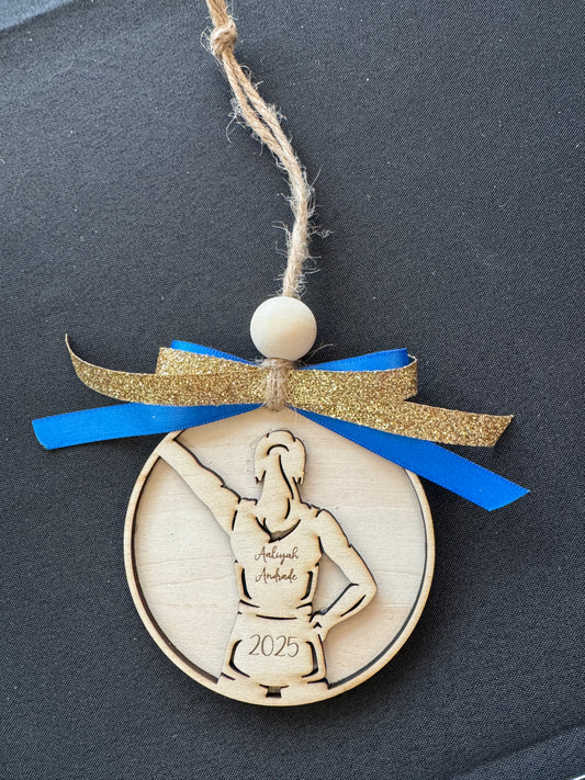 Custom Cheer Ornament – Personalized Athlete or Coach Name & Year