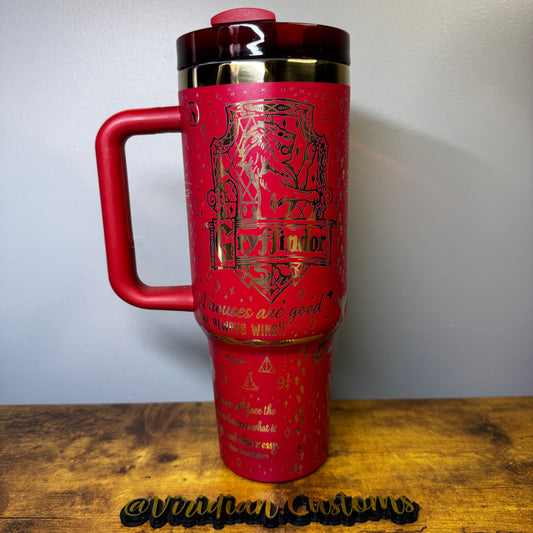 The Brave & Bold Wizarding School Tumbler - Scarlet and Gold 40oz Wrap