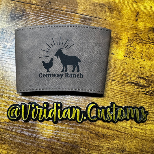 Leather Coffee Sleeve- Custom