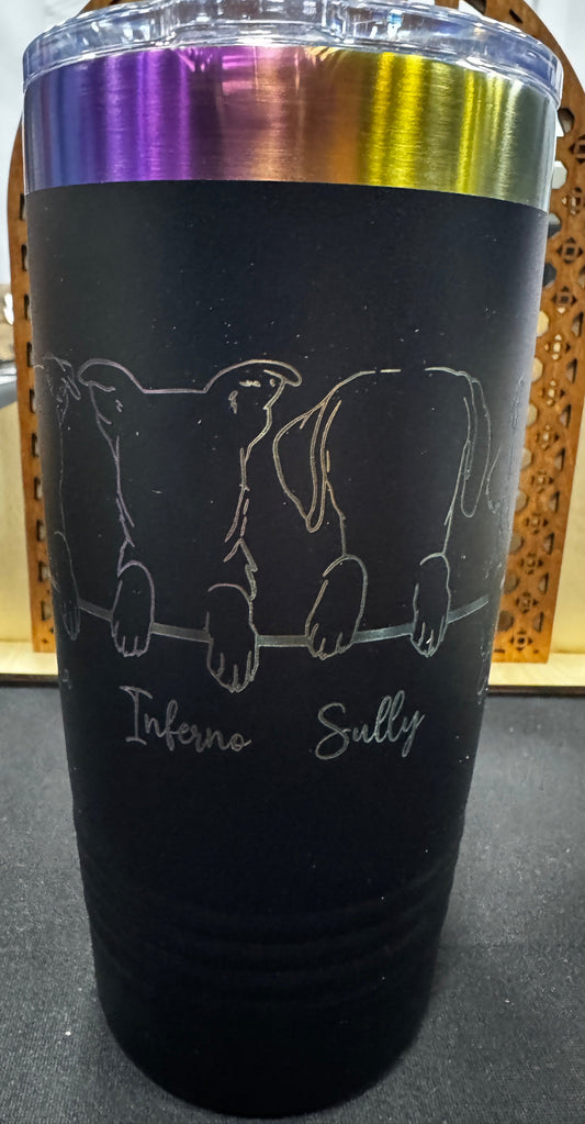 Custom Pet Line Portrait Tumbler