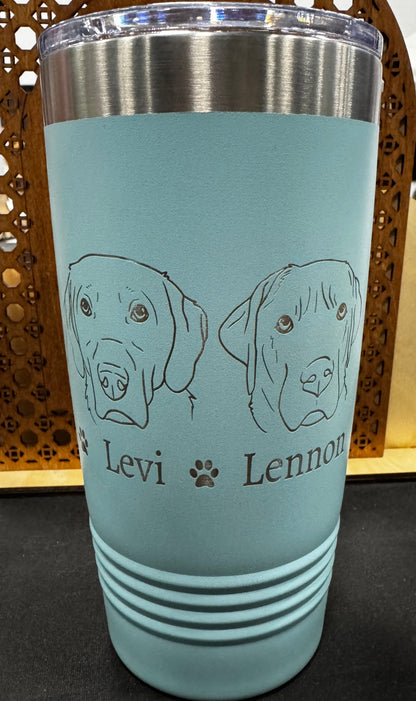 Custom Pet Line Portrait Tumbler
