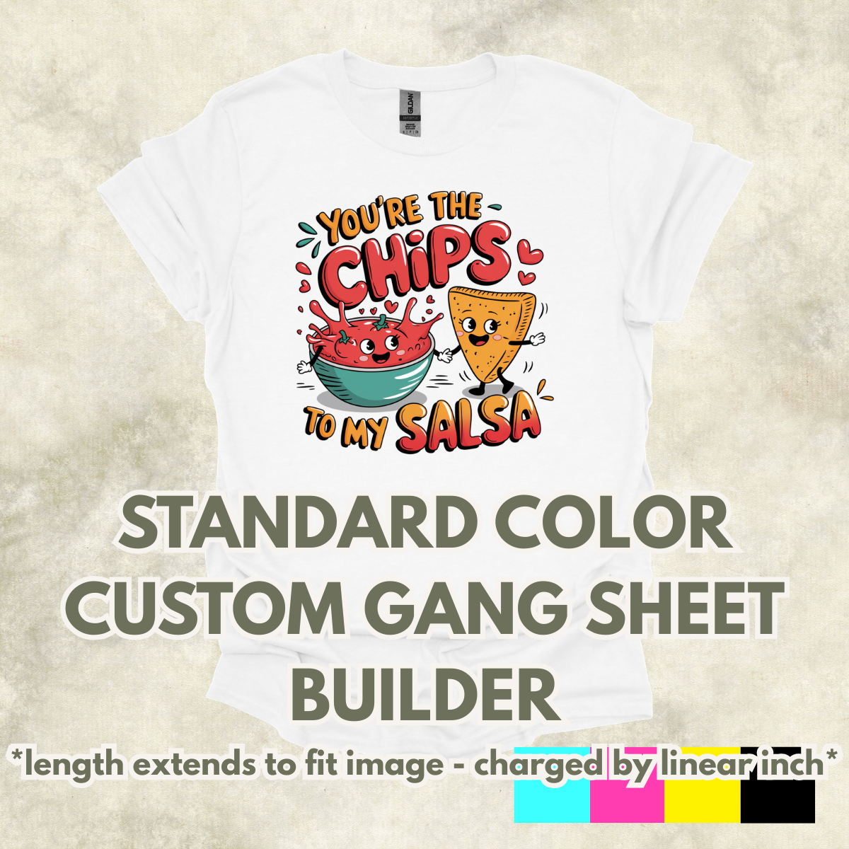 DTF (4 Color CMYK) - Custom Gang Sheet Builder (min length 10.5") - Cold Peel Film