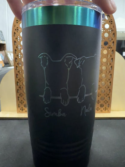 Custom Pet Line Portrait Tumbler